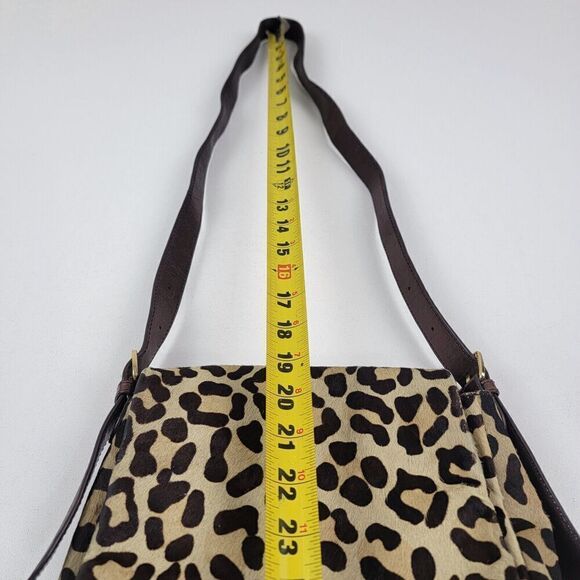 Tory Burch Leopard Crossbody City Bag Shoulder Bag Purse Brown Leather - Picture 16 of 16